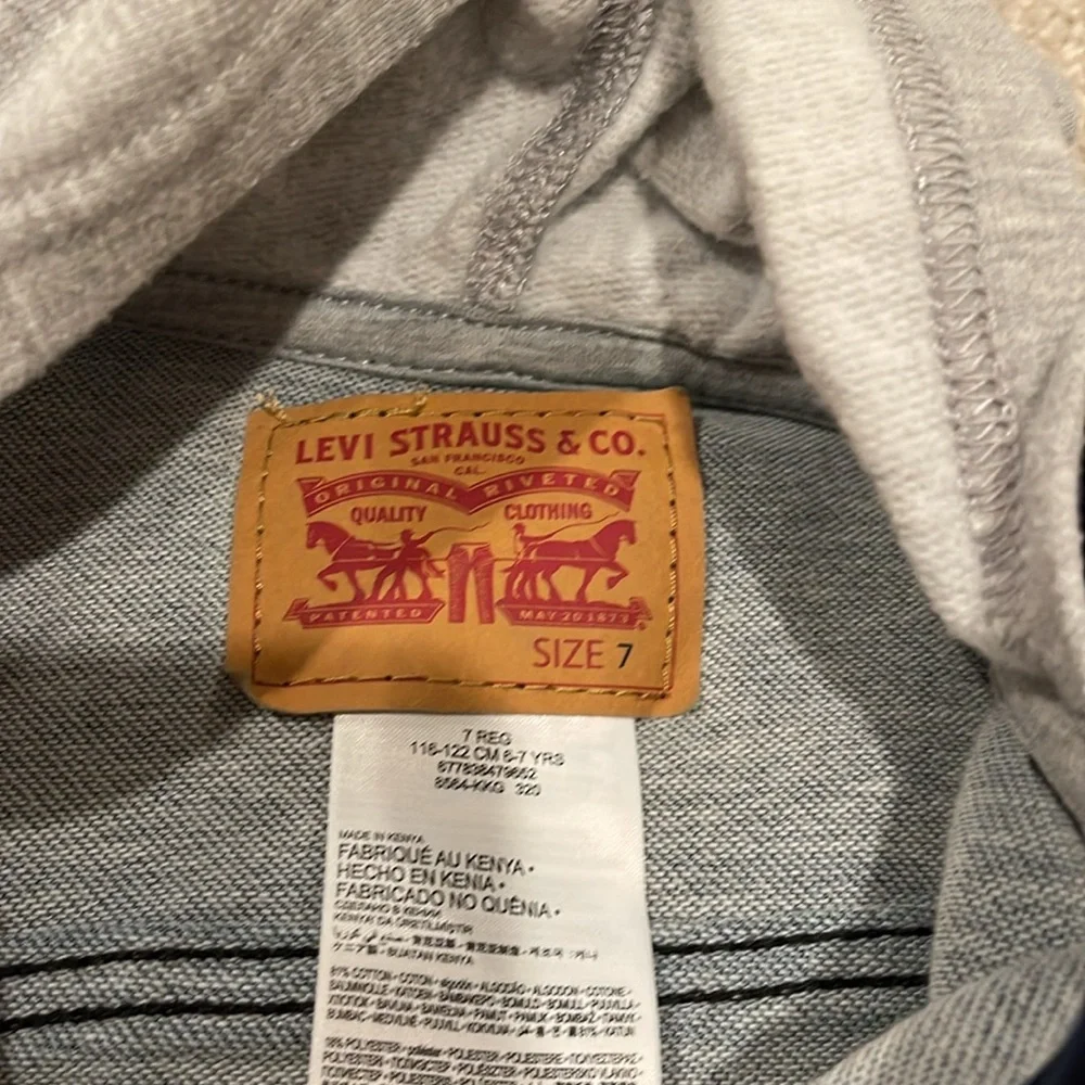 Levi’s mixed media hoodie jacket, size 7 - Picture 7 of 8